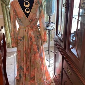 COPY - Peach and cream maxi dress